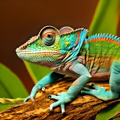 Fototapeta premium Chameleon , created with AI 