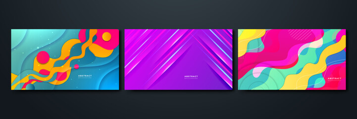 Multicolor Geometric Shapes on Soft Gradient Background