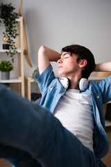 Fototapeta premium Teenager boy thinking on future