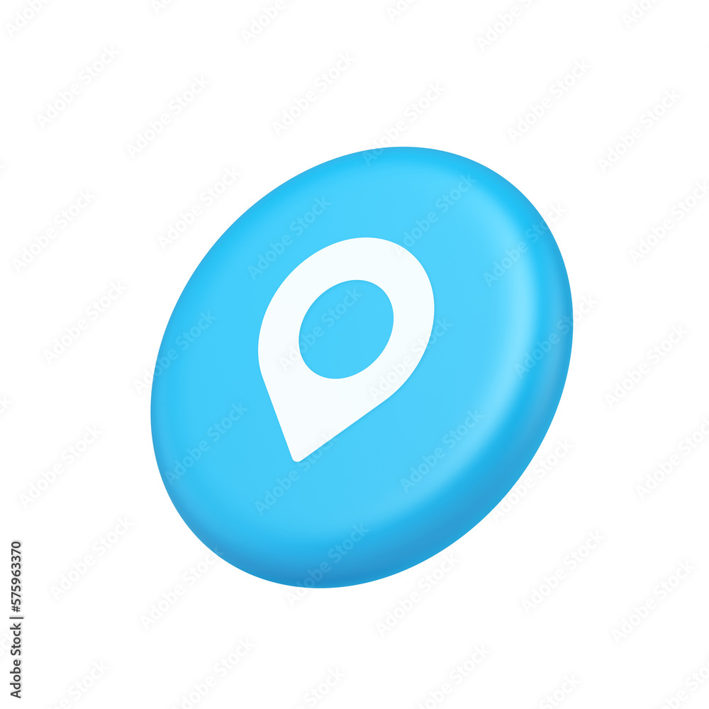 Poster gps map pin location service button application direction distance pointer 3d isometric realistic ic
