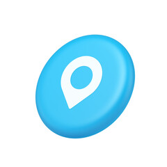 GPS map pin location service button application direction distance pointer 3d isometric realistic icon