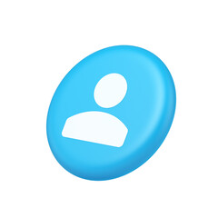 Contact staff call button corporate member communication chat internet service 3d side view icon