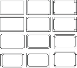set of rectangle frames. black and white frames