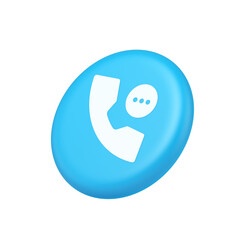Phone consulting live chat emergency help assistance button web app design 3d isometric realistic icon