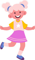 Happy child jumping flat icon Leisure time