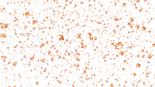 Fire burn ash or dust particles, flying and floating on air , overlay a black background with an alpha channel in this still shot.