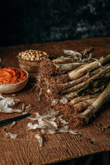 catalan raw calcots and romesco sauce