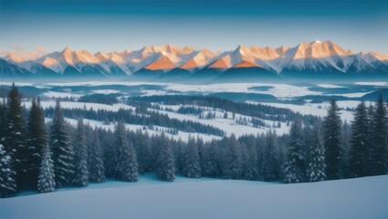 winter landscape in the mountains