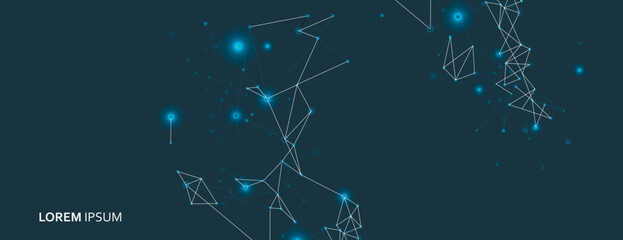 Abstract futuristic network. Connect technology dots and lines. Vector illustration