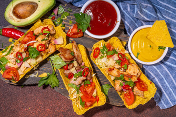 Taco, nachos mexican street food