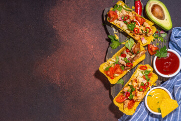 Obraz na płótnie Canvas Taco, nachos mexican street food