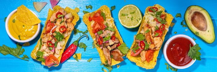 Taco, nachos mexican street food