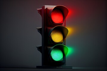 Traffic Light On Clean Background Technology. Generative AI