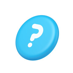 Question mark button advise attention answer FAQ point internet info support 3d side view icon