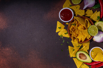 Obraz na płótnie Canvas Taco, nachos mexican street food