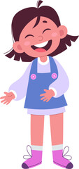 Laughing girl flat icon Smiling Cute emotions