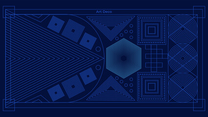 Vintage Glamour Art Deco Vector Background. Retro Elegance Geometric for Art Deco Design. Golden Jazz Age Art Deco for Classic Style