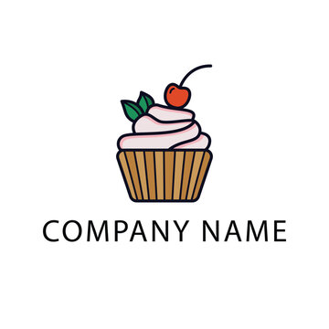 Vector logo design template. Cupcakes bakery icon. Sugar Shak cupcake logo design.