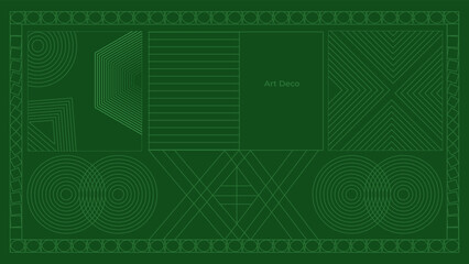 Modern Art Deco Geometric Vector Background for Futuristic Design. Sophisticated Symmetry Black and White Art Deco Vector Design. Creative Lines Art Deco Vector Background for Abstract Pattern