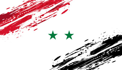 Syria Flag with Brush Effect