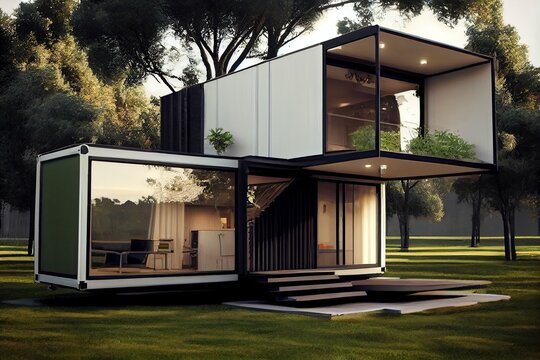Container Modular And Portable House Eco Friendly. Generative AI