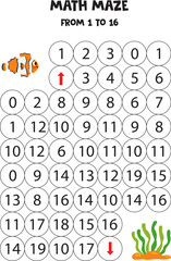Get cute clownfish to the seaweed by counting to 16.
