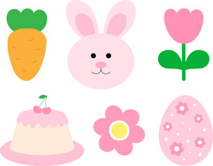 Easter Bunny egg carrot vector illustration