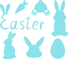 Easter bunny silhouettes vector illustration