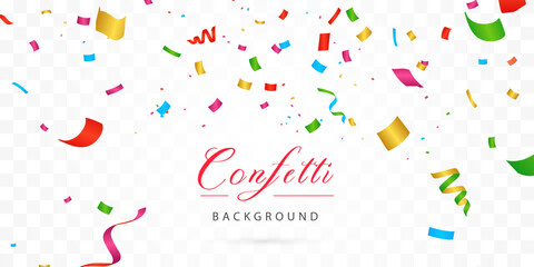 Confetti event background on a transparent background. Celebration background