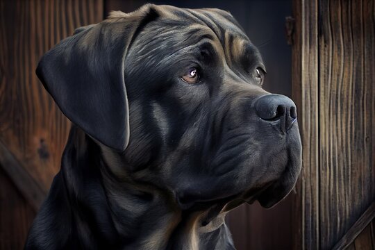 Faithful friend dog loyalty cane corso courage help abstraction, Generative AI