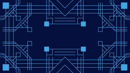 Blue Art Deco Line Background. Retro Luxury Vintage Art Minimalist Border Pattern Geometric Line Graphic Design