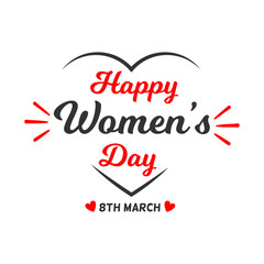 A poster for women's day with a heart and the words happy women's day on it.