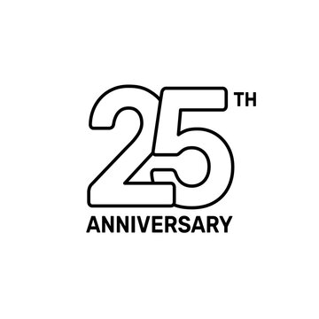 25th Years Anniversary celebration design. Vector illustration.
