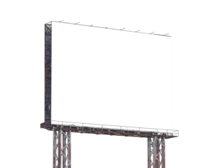 Billboard blank isolated on transparent background png file