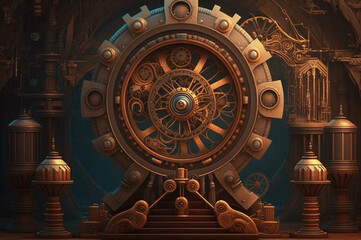 Fototapeta na wymiar Steampunk clockwork machinery 
