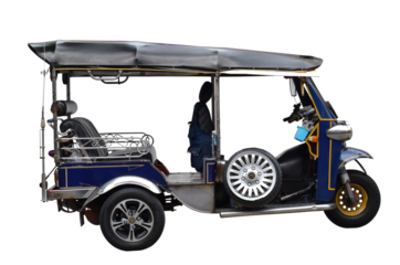 Tricycle (Thailand Tuk Tuk) isolated on transparent background png file