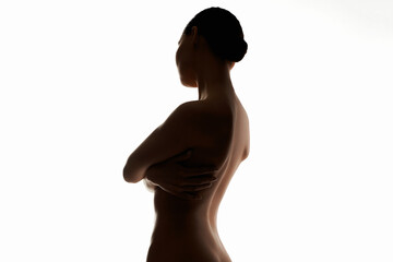 Nude silhouette of sensual Woman. Beautiful body girl