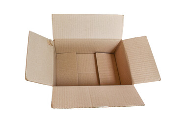 Open cardboard isolated on transparent background png file