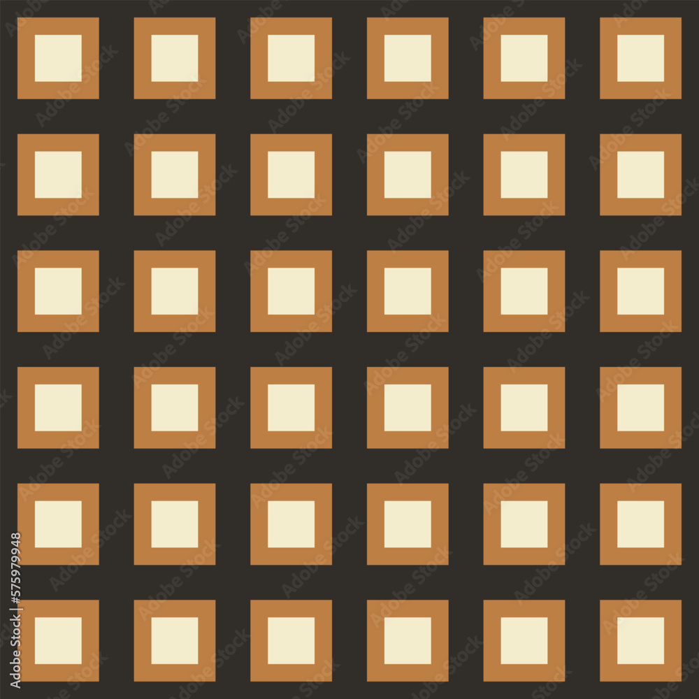 Poster retro aesthetic seamless pattern in style 60s, 70s. mid century background with geometric squares on