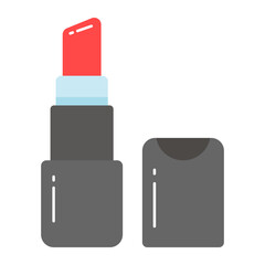 Women makeup accessory, icon of lipstick in trendy style