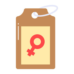 Feminine symbol inside the tag, vector design of women day sale tag