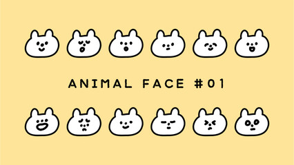 ゆるいシロクマのいろんな表情アイコン12種セット