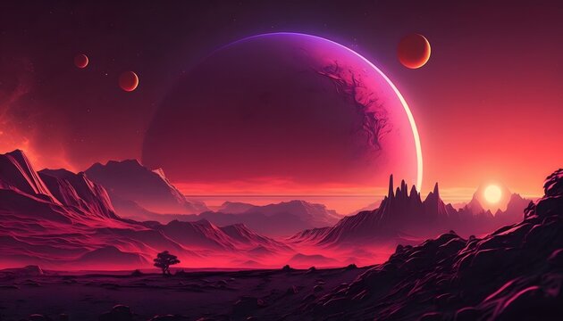 Red Planet Chronicles: Extraterrestrial Landscapes in Crimson Hues