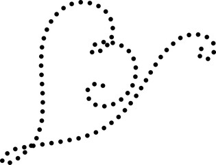 Dotted line heart for romantic love or valentine