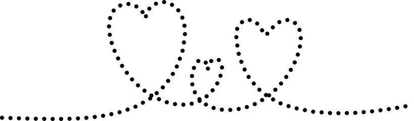 Dotted line heart for romantic love or valentine