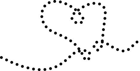 Dotted line heart for romantic love or valentine