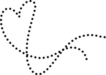 Dotted line heart for romantic love or valentine