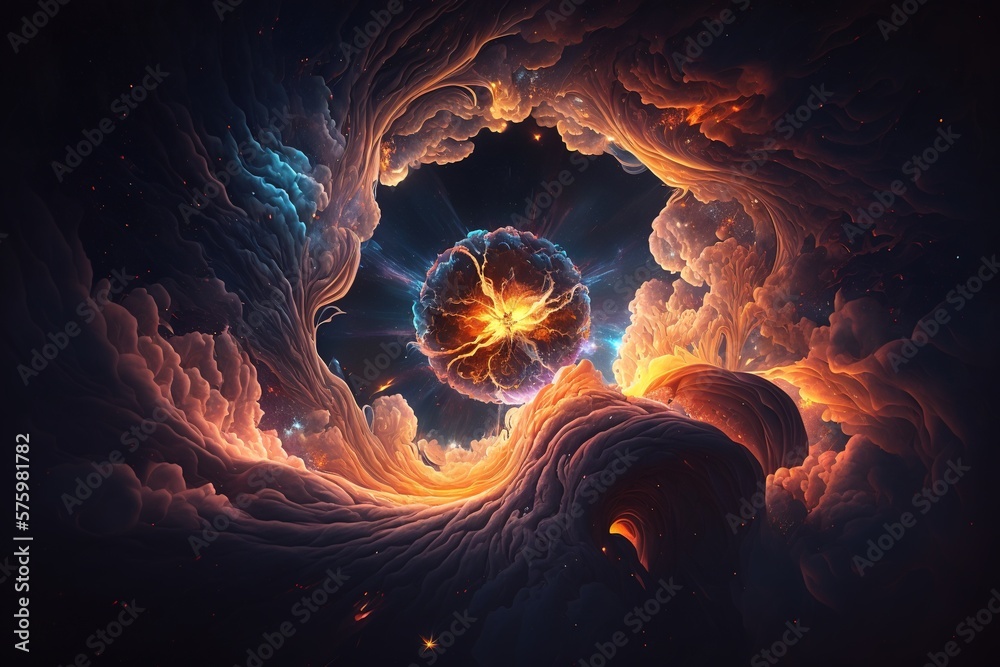 Canvas Prints spectacular colourful cloudy outer space scene. generative ai