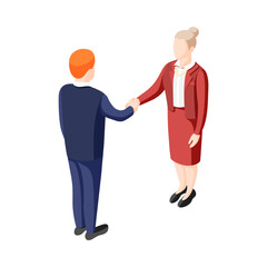 Politicians Handshake Isometric Composition