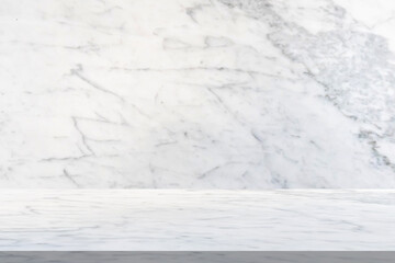 white marble table with natural wall texture background for mockup product display template